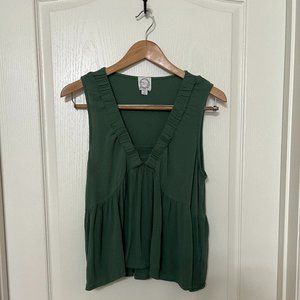 Blue Rain Baby Doll Style Green Top